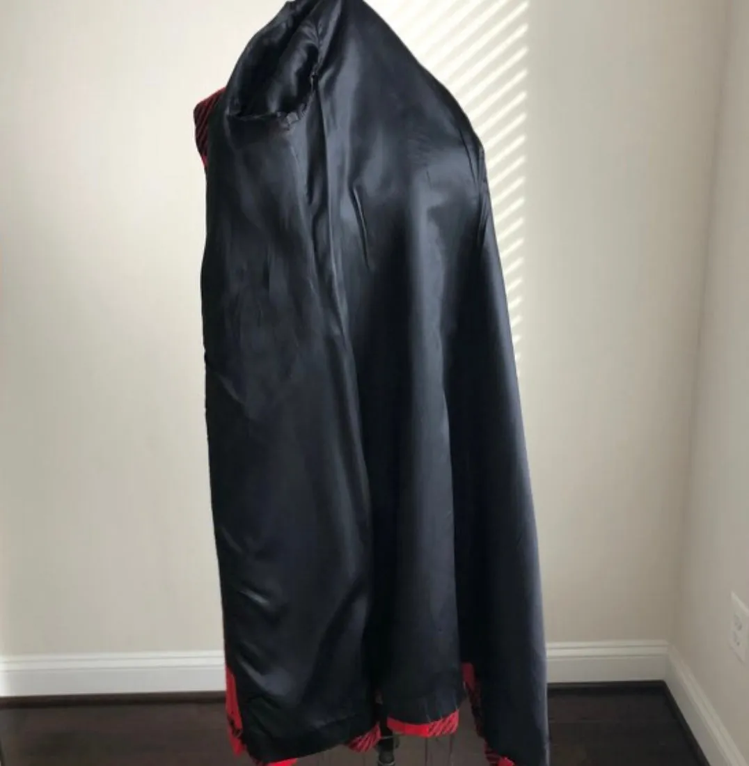 1950s Buffalo Plaid Wool Cost with Peter Pan Collar and Patent Black Belt