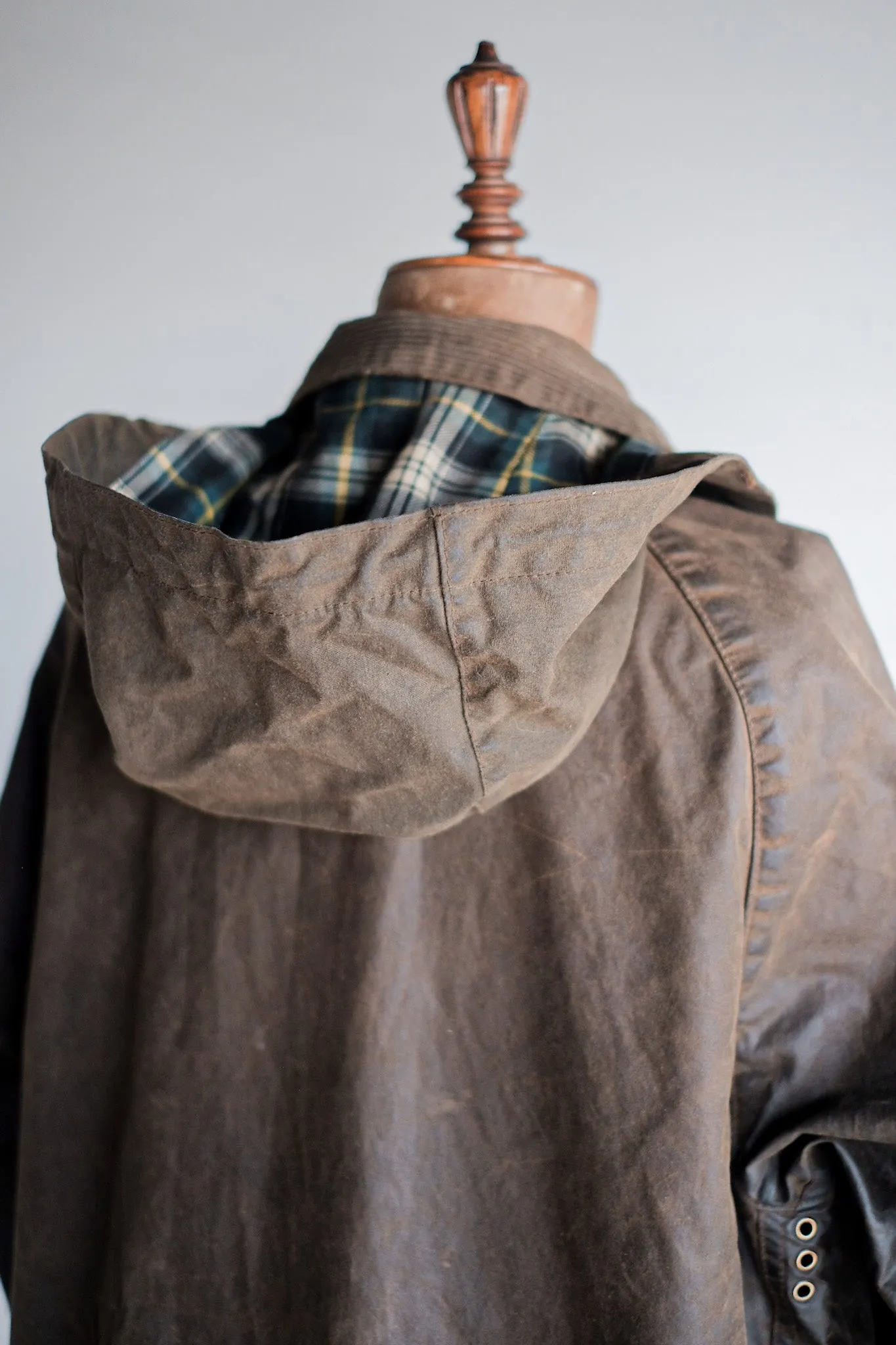 【~80's】Vintage Barbour "SOLWAY ZIPPER" With Hood 2 Crest Size.40