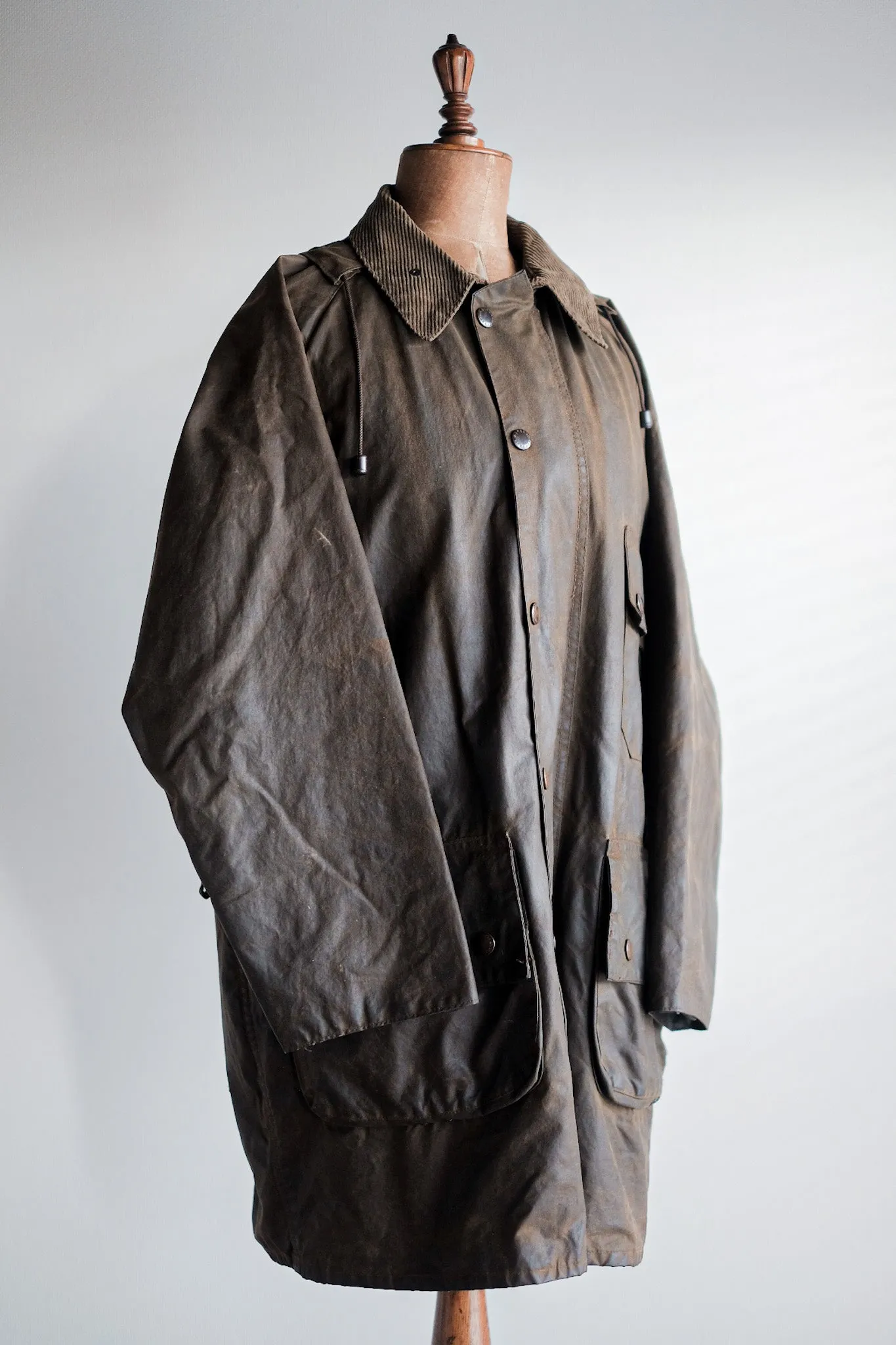 【~80's】Vintage Barbour "SOLWAY ZIPPER" With Hood 2 Crest Size.40
