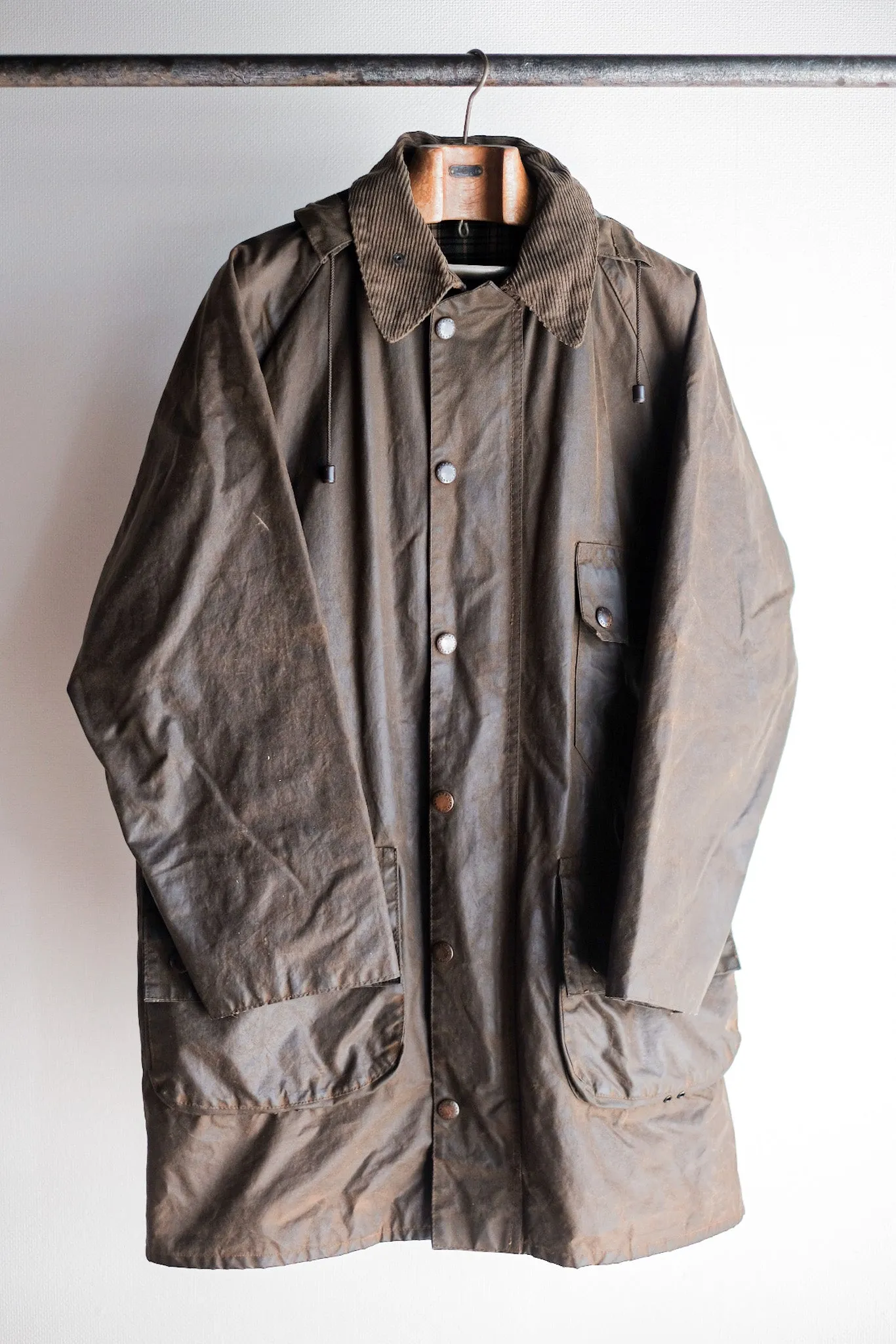 【~80's】Vintage Barbour "SOLWAY ZIPPER" With Hood 2 Crest Size.40