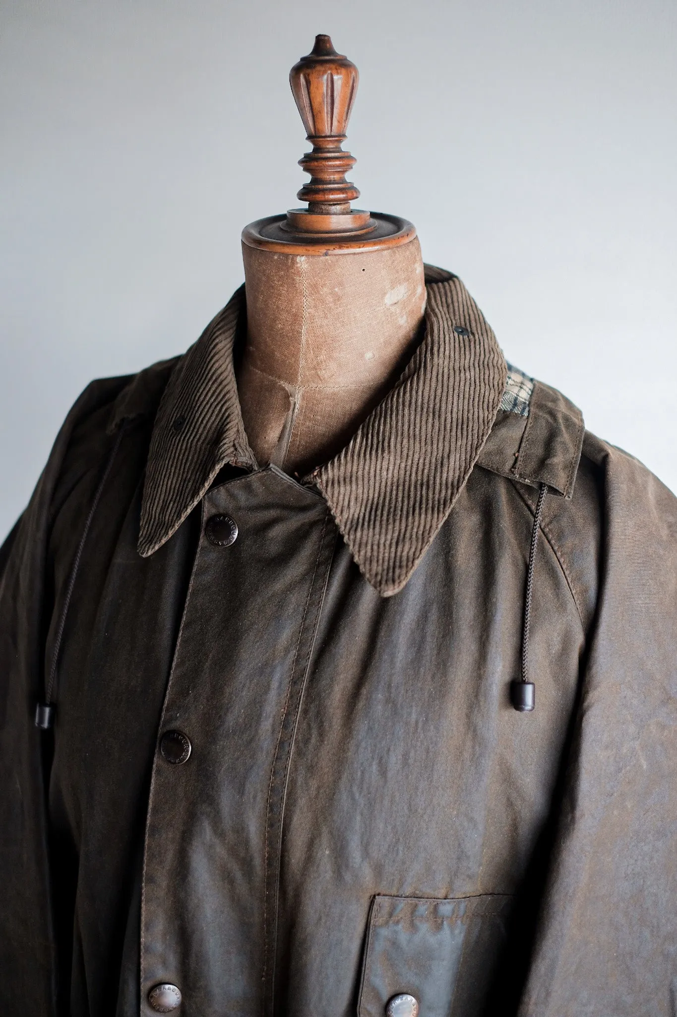 【~80's】Vintage Barbour "SOLWAY ZIPPER" With Hood 2 Crest Size.40