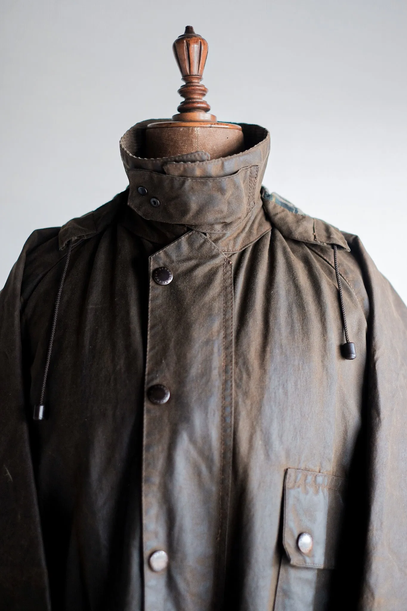 【~80's】Vintage Barbour "SOLWAY ZIPPER" With Hood 2 Crest Size.40