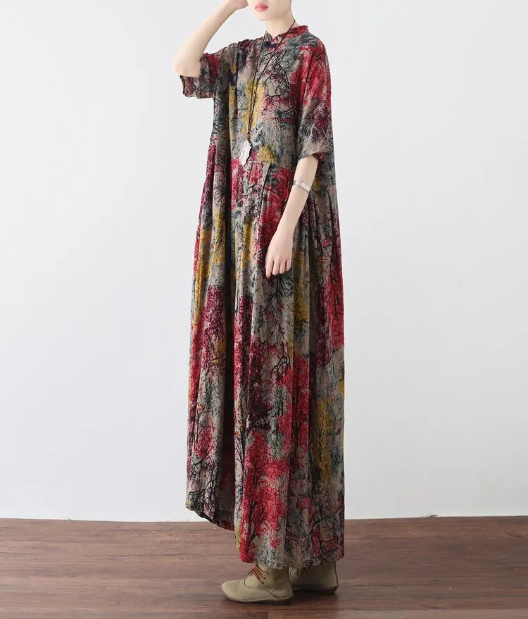 Abstract Painting Loose Maxi Dress