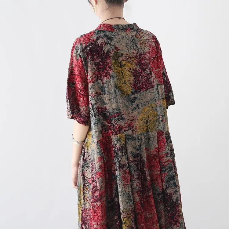 Abstract Painting Loose Maxi Dress