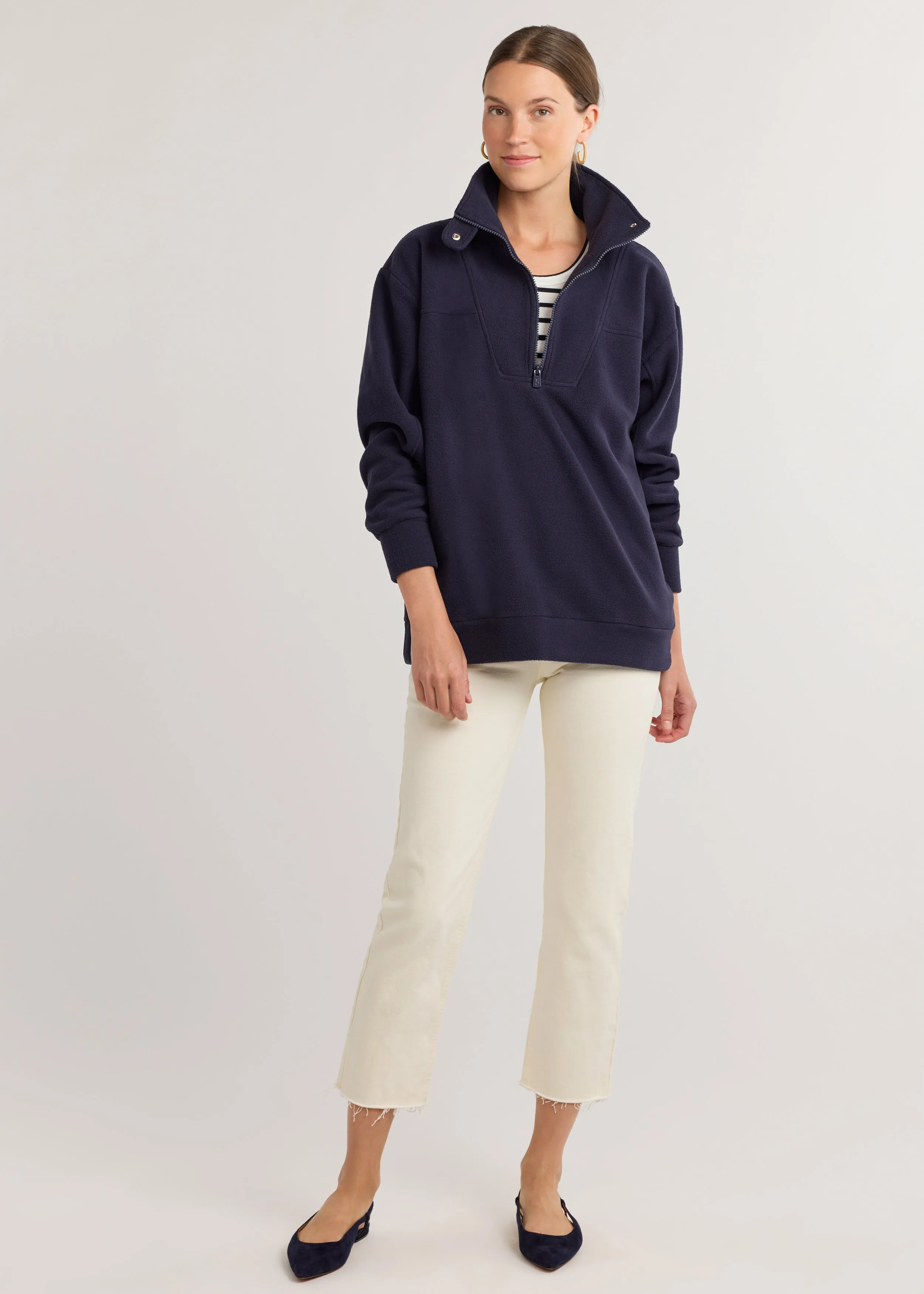Alcott Pullover in Vello Fleece (Navy)