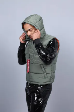 Alpha Industries Hooded Puffer Vest FD - Sage Green