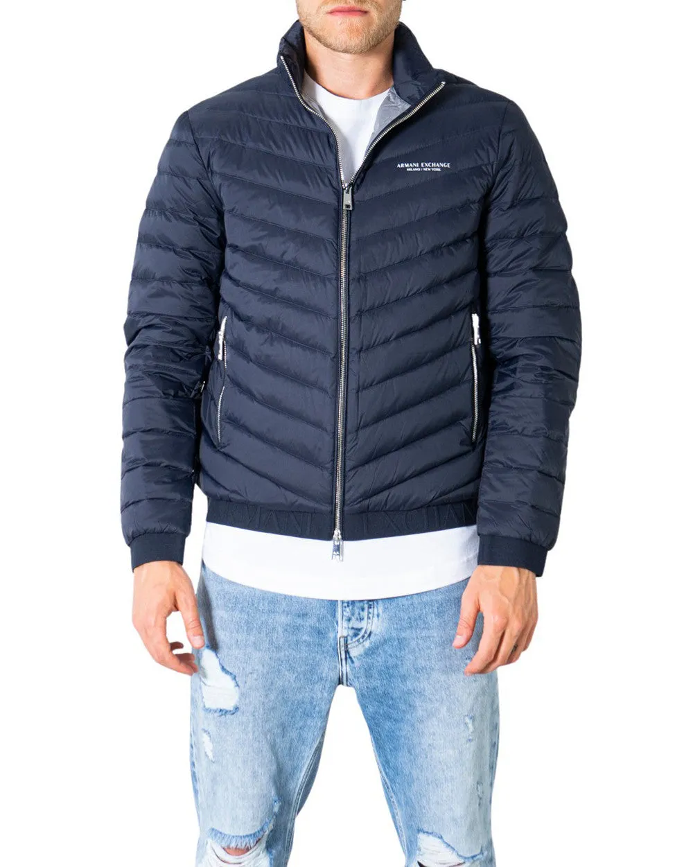 Armani Exchange  AX Mens Navy Puffer Jacket