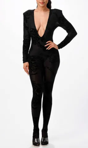 Ashia - Tiger Velvet Burnout Jumpsuit