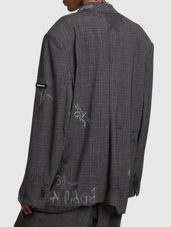 Balenciaga   Heather Prince of Wales wool jacket 