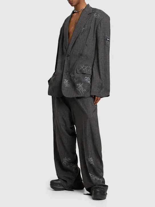 Balenciaga   Heather Prince of Wales wool jacket 