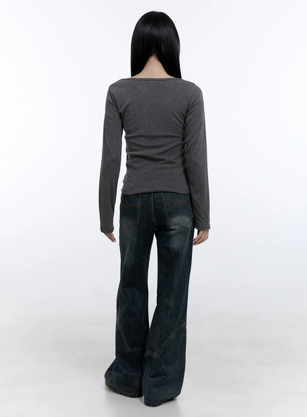 Barbara Washed Wide Leg Jeans CD420