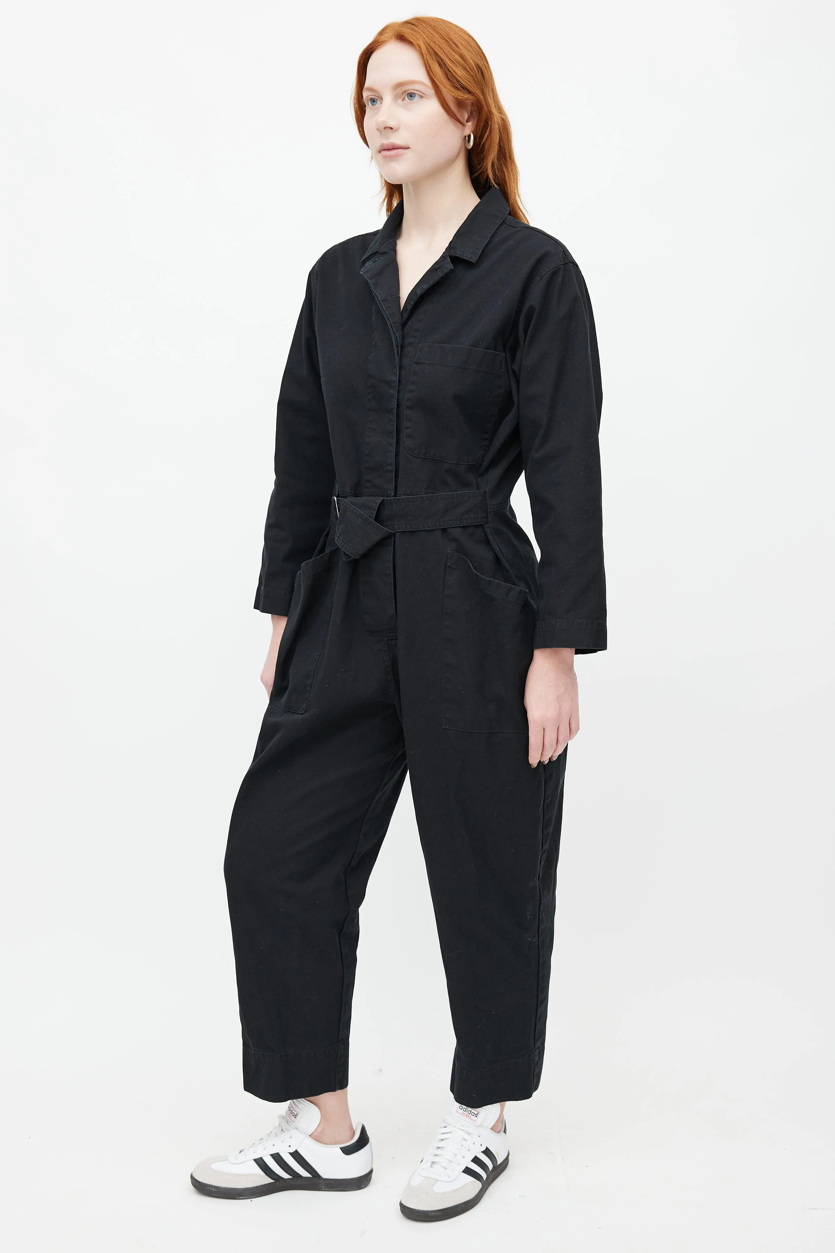 Black Belted Field Jumpsuit
