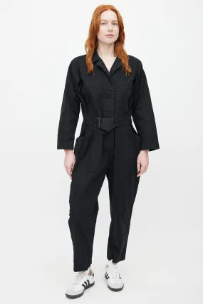 Black Belted Field Jumpsuit