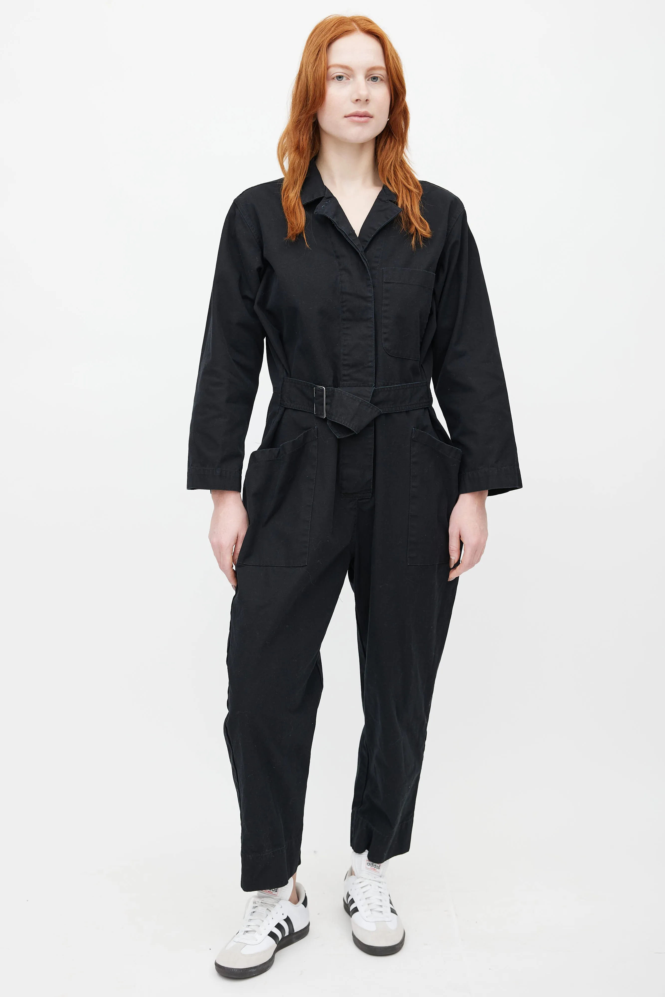 Black Belted Field Jumpsuit
