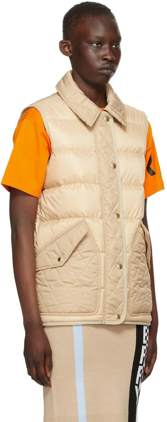 Burberry Beige Down Quilted Vest