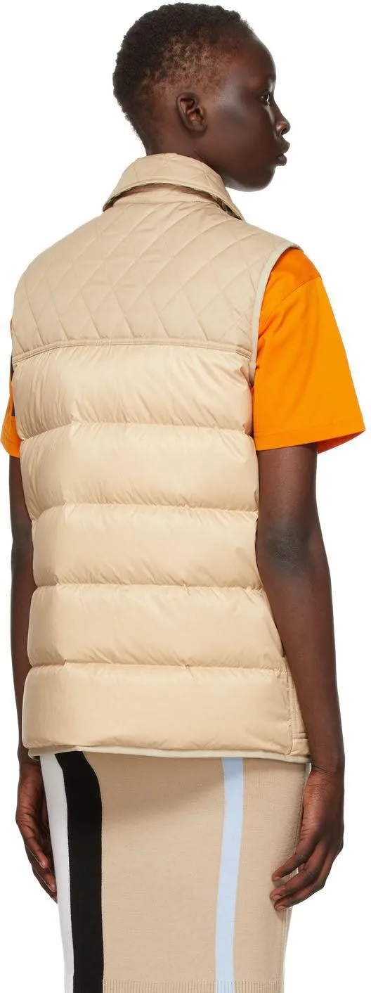 Burberry Beige Down Quilted Vest