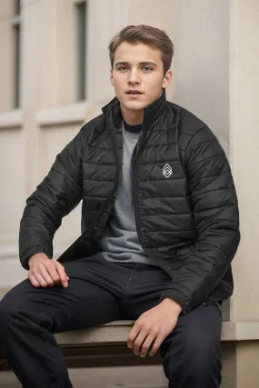Burnt Soul Men's Logo Embroidered Design Puffer Jacket
