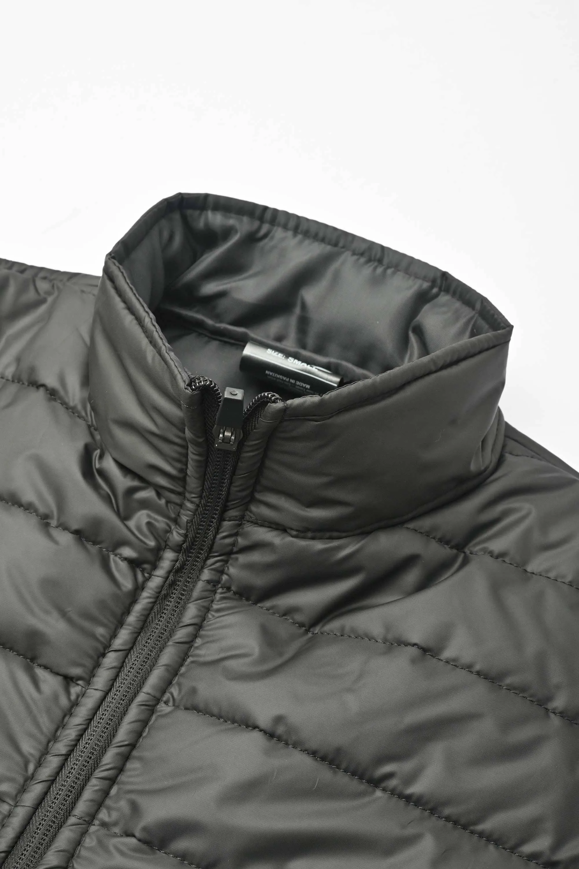 Burnt Soul Men's Triangle Embroidered Long Sleeve Puffer Jacket