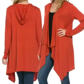 CARDIGAN/ VESTE ASYMÉTRIQUE DRAPÉ AVEC CAPUCHON