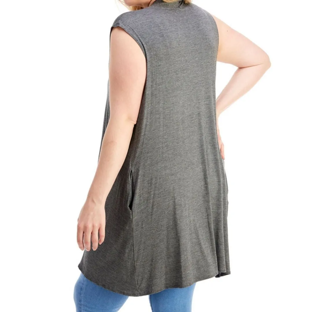 CARDIGAN /VESTE AVEC POCHES SANS MANCHES