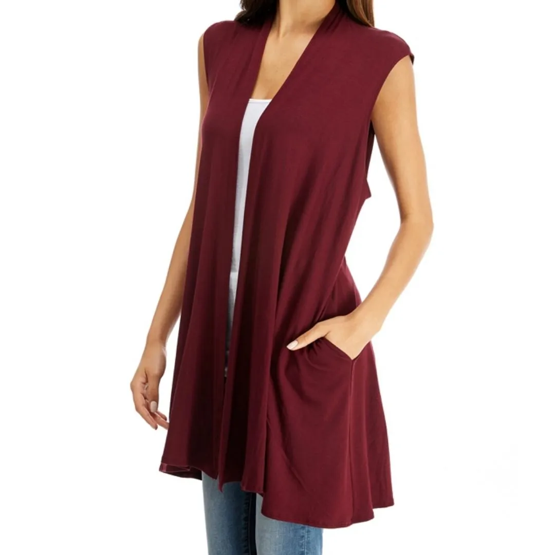 CARDIGAN /VESTE AVEC POCHES SANS MANCHES