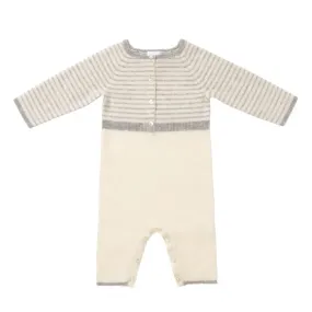 Cashmere playsuit stripy clotted cream *