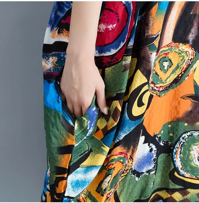 Casual Plus Size Art Inspired Dress