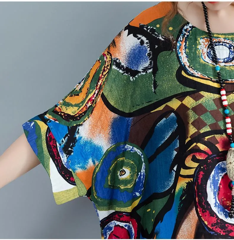 Casual Plus Size Art Inspired Dress