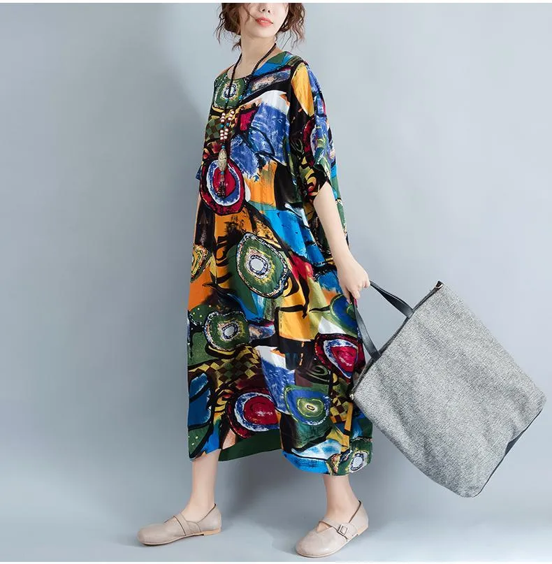 Casual Plus Size Art Inspired Dress