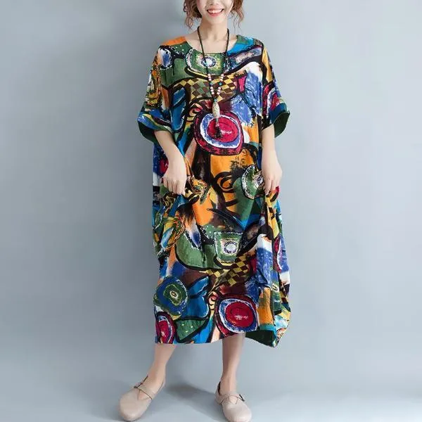 Casual Plus Size Art Inspired Dress
