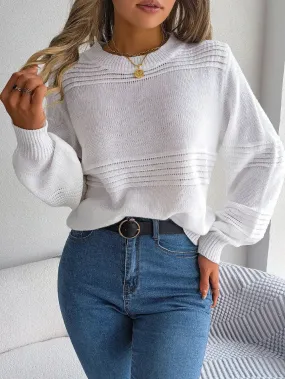 Casual Solid Color Pullover Sweater Women