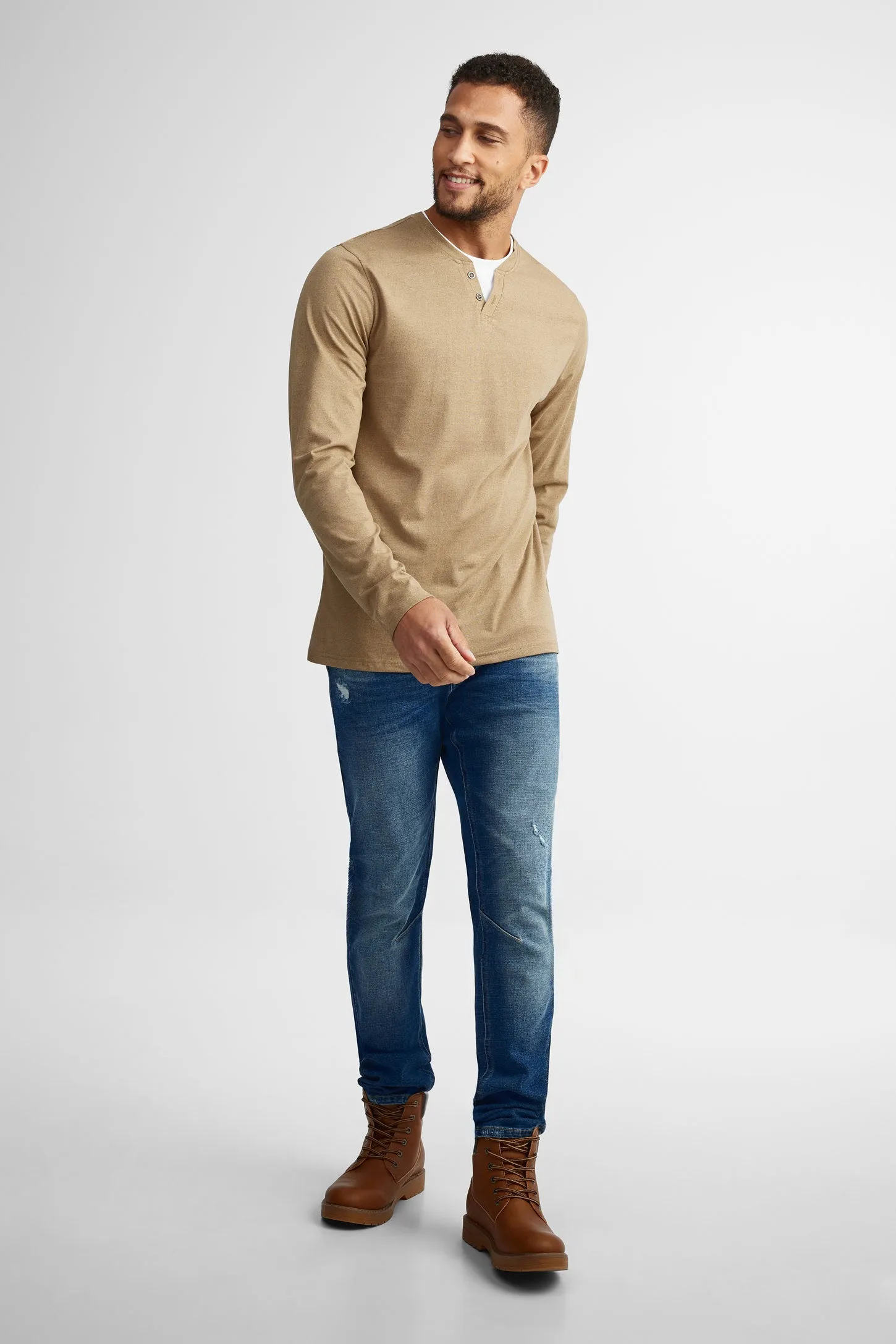 Chandail henley en coton - Homme