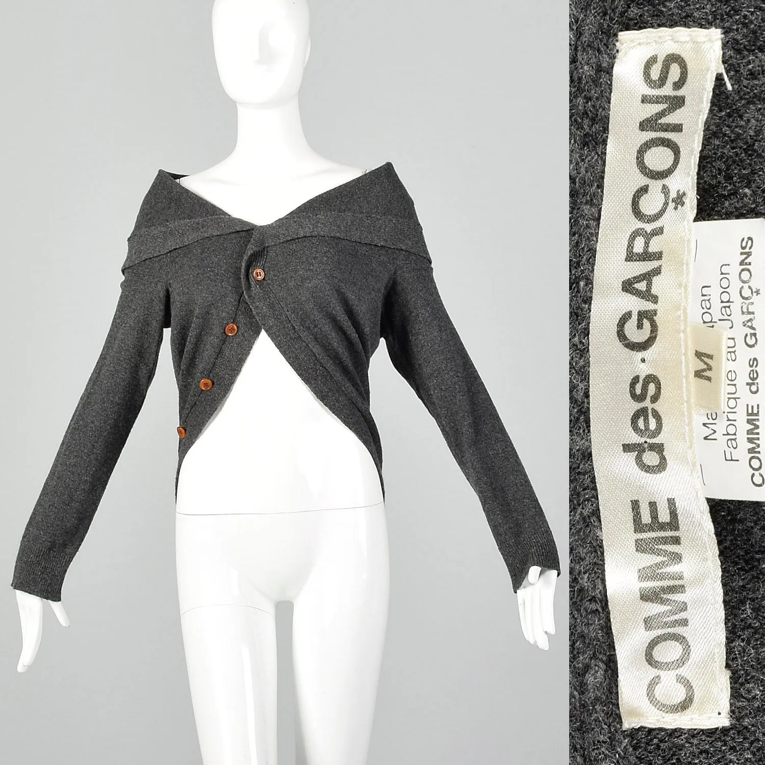 Comme des Garçons Fall 2002 Ready to Wear Gray Circle Cardigan