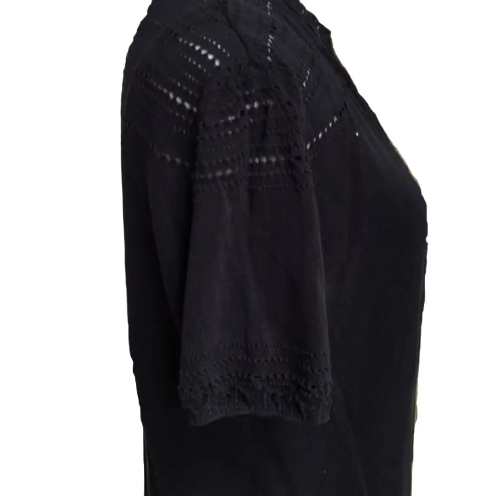 Dior black sleeveless shell & SS crew neck cardigan twin set