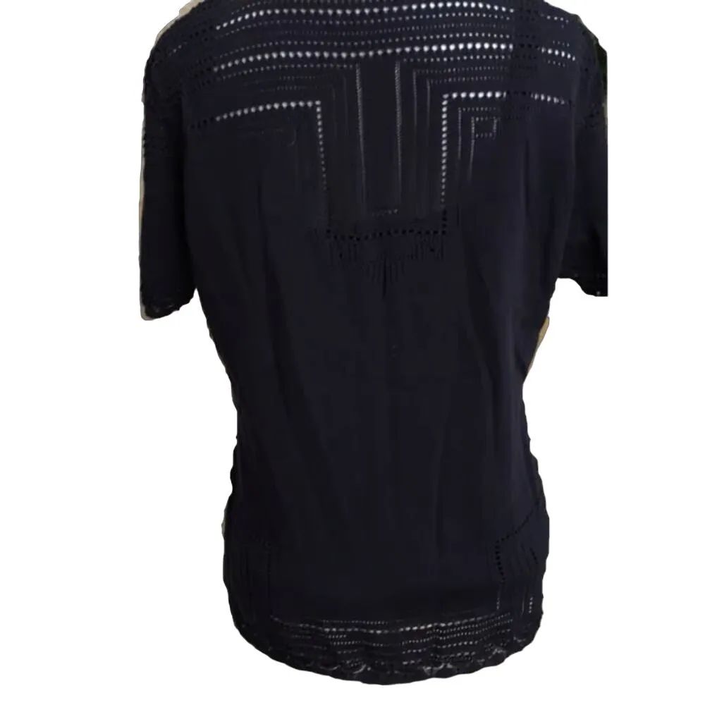 Dior black sleeveless shell & SS crew neck cardigan twin set