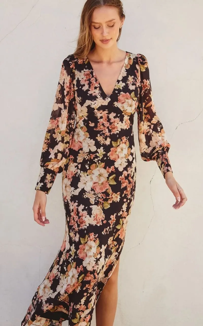 Dress Forum - Floral Bishop Sleeve Dress