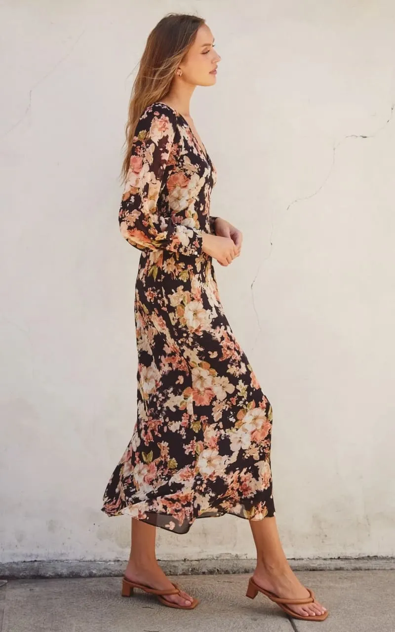 Dress Forum - Floral Bishop Sleeve Dress