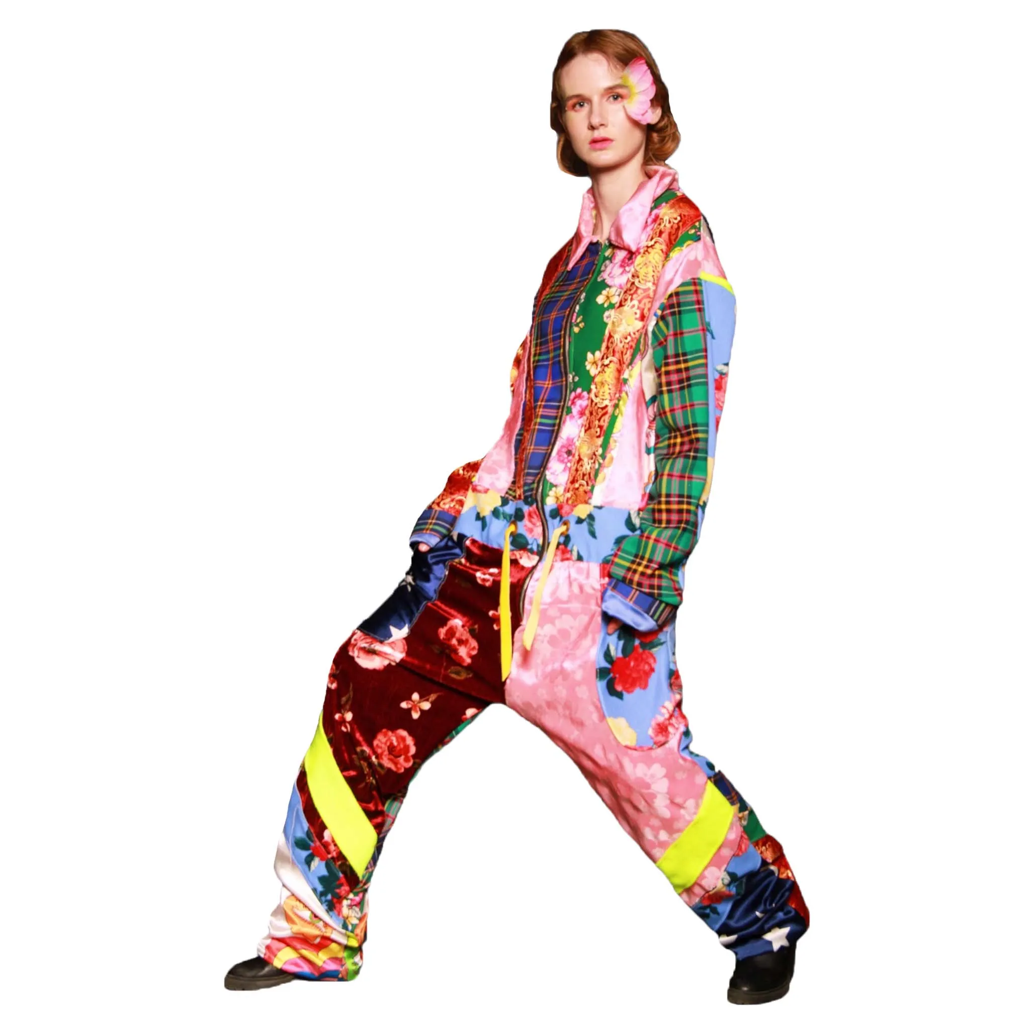 Eye As A Kite Patchwork Oversized Jumpsuit