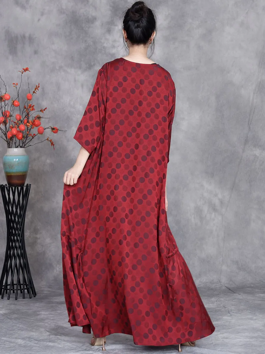 FLYTONN- Women Summer Artsy Dot Irregular Strap Maxi Dress OP1030