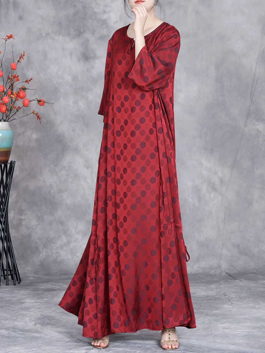 FLYTONN- Women Summer Artsy Dot Irregular Strap Maxi Dress OP1030