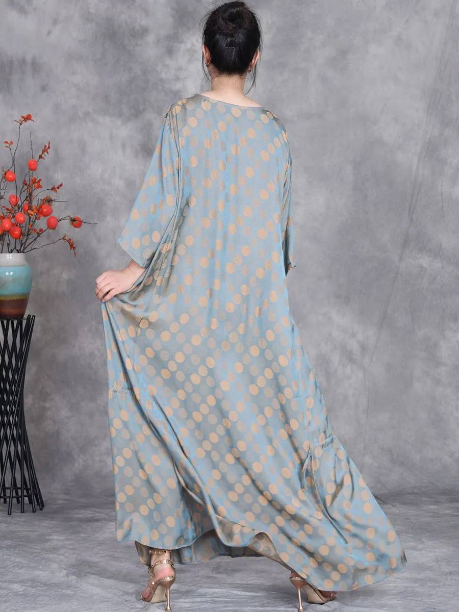 FLYTONN- Women Summer Artsy Dot Irregular Strap Maxi Dress OP1030
