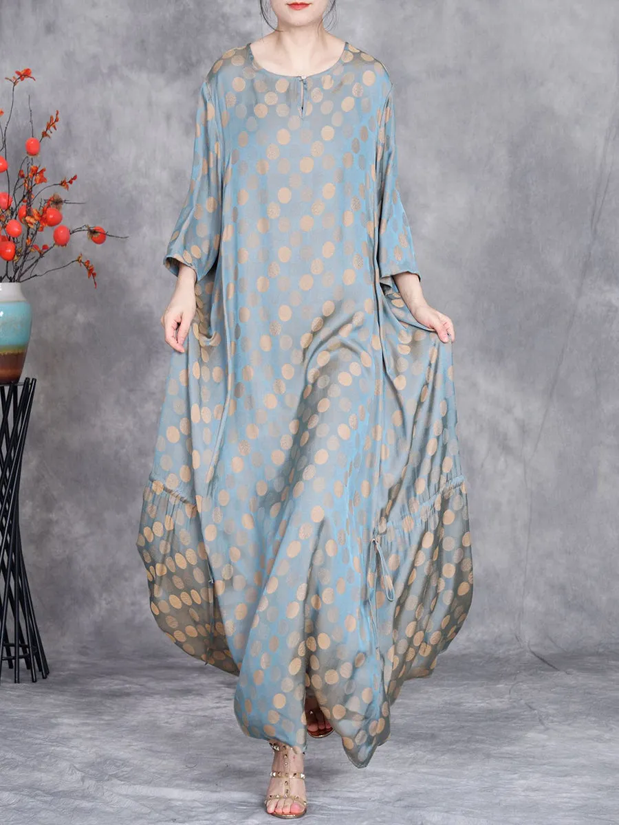 FLYTONN- Women Summer Artsy Dot Irregular Strap Maxi Dress OP1030