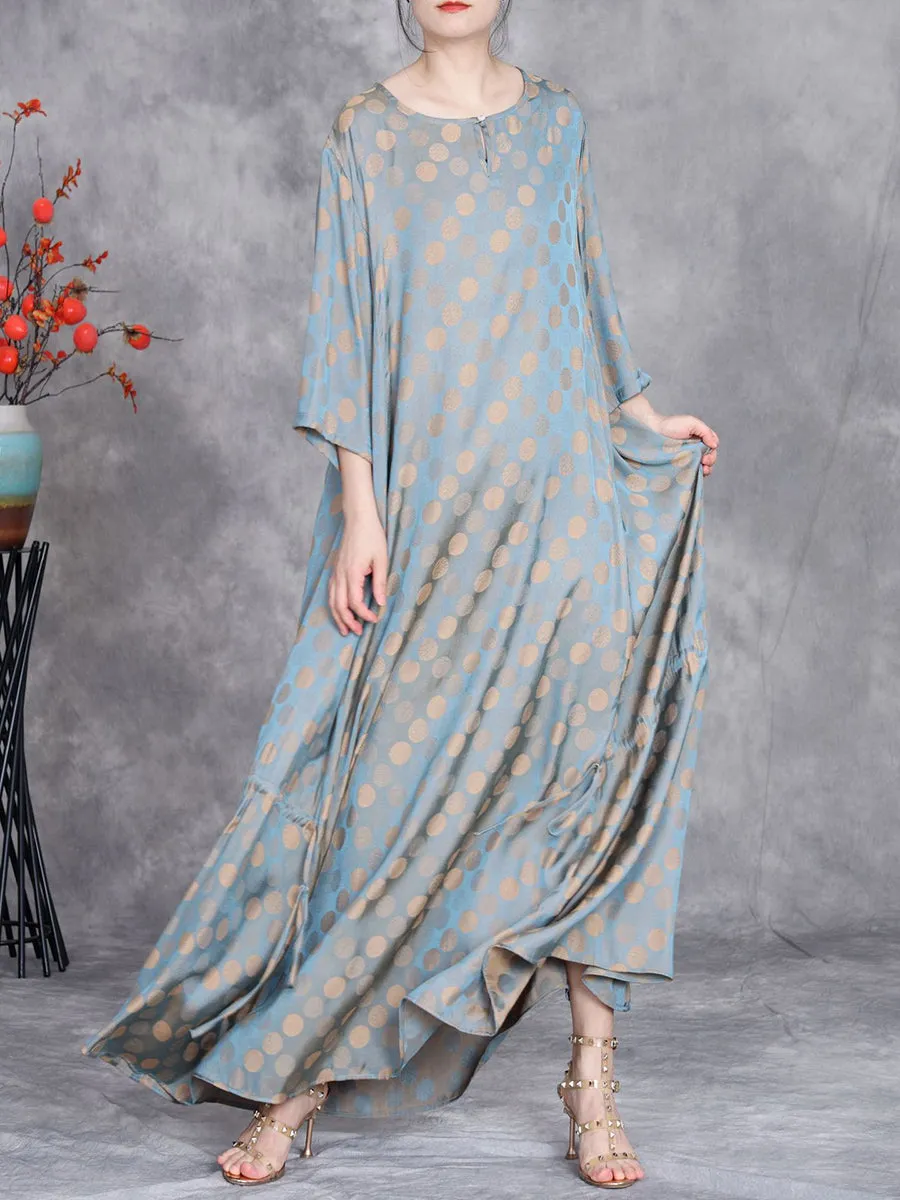FLYTONN- Women Summer Artsy Dot Irregular Strap Maxi Dress OP1030
