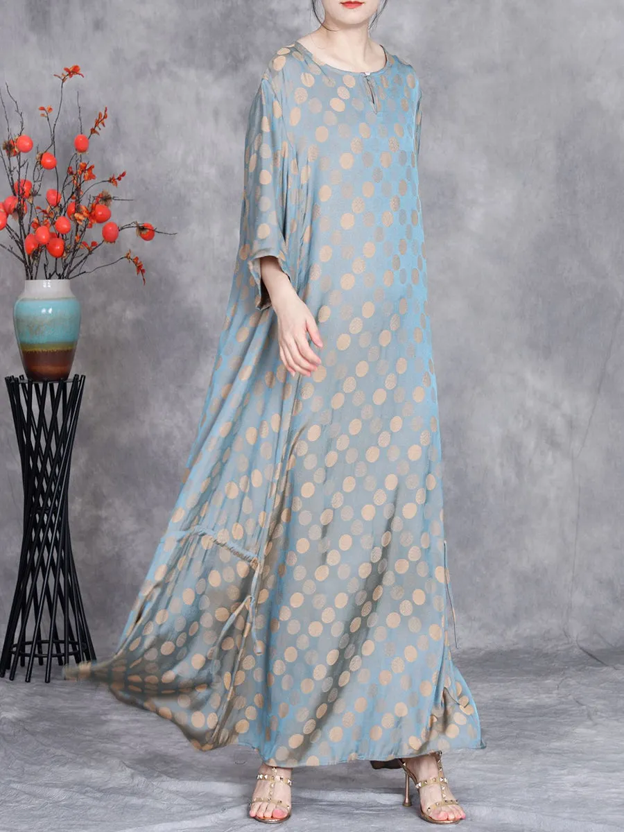 FLYTONN- Women Summer Artsy Dot Irregular Strap Maxi Dress OP1030
