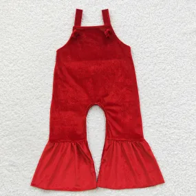 girl red velvet jumpsuit SR0392