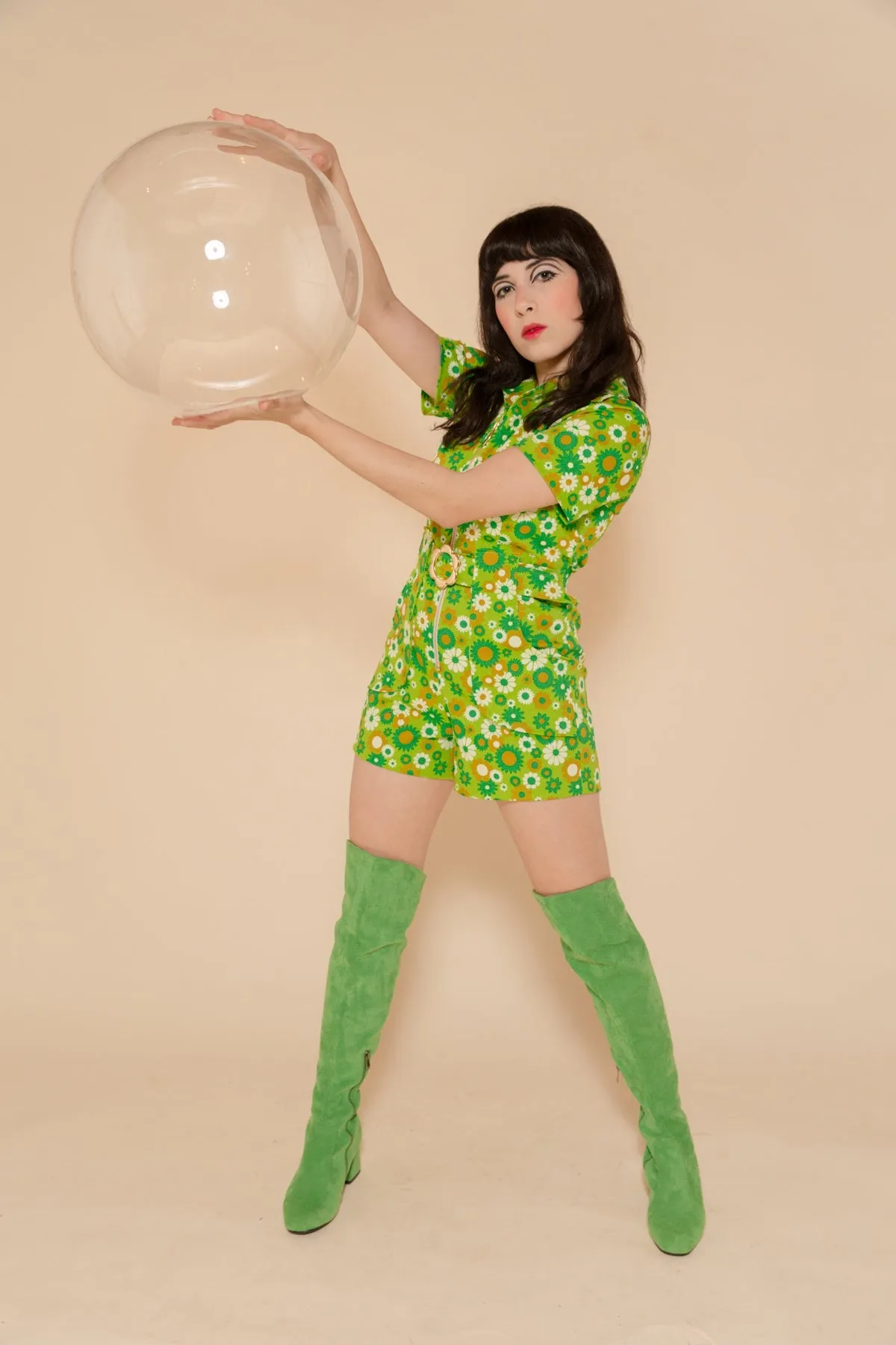 Green Daisy Romper