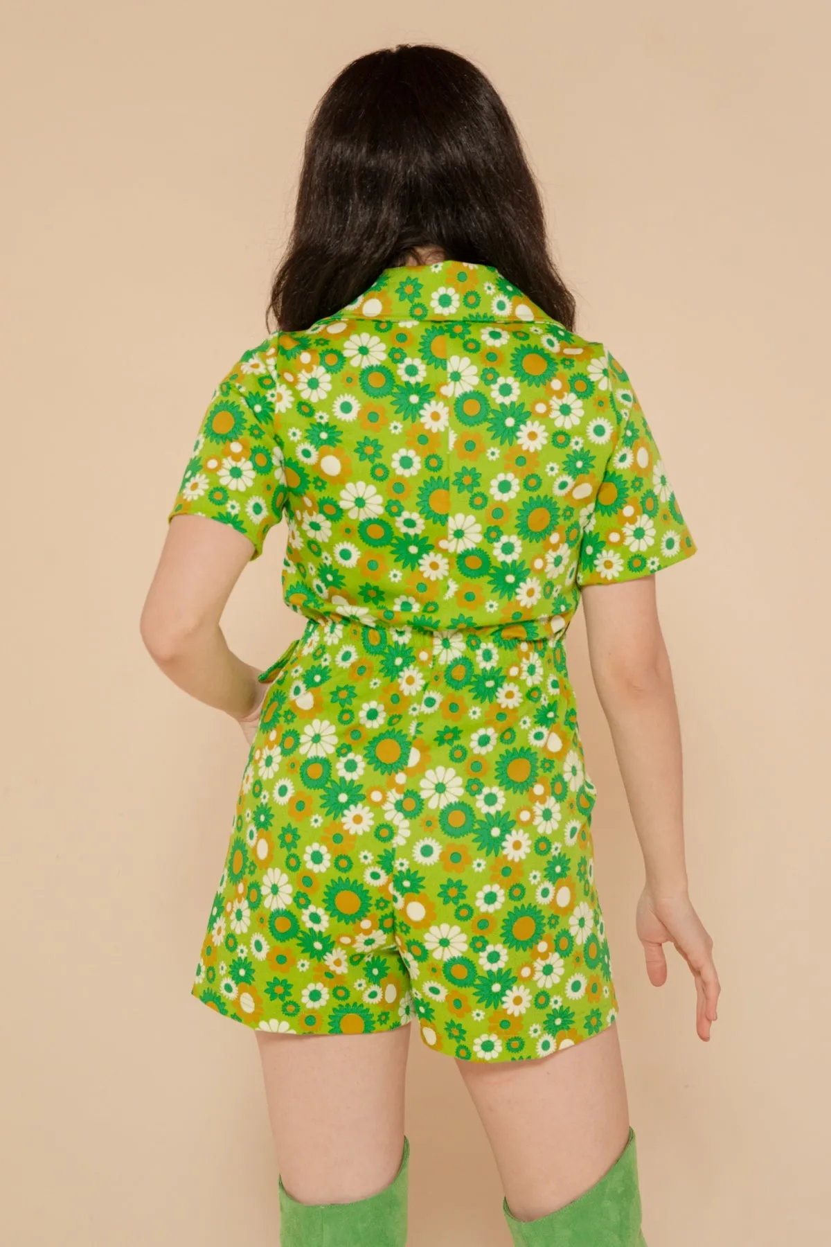 Green Daisy Romper