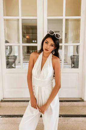 Jio Halter Neck Jumpsuit in White