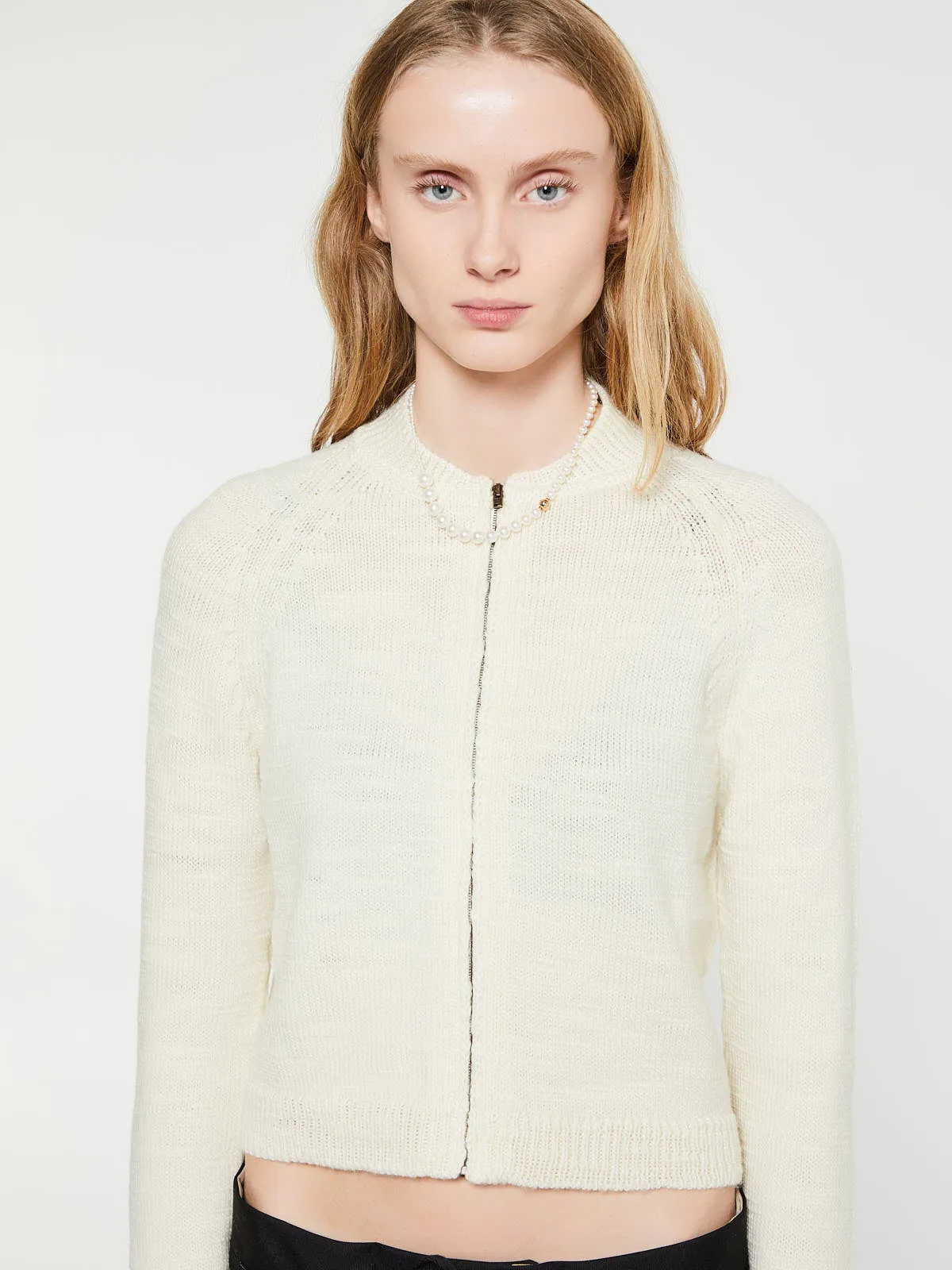 Knit Cardigan in Off White