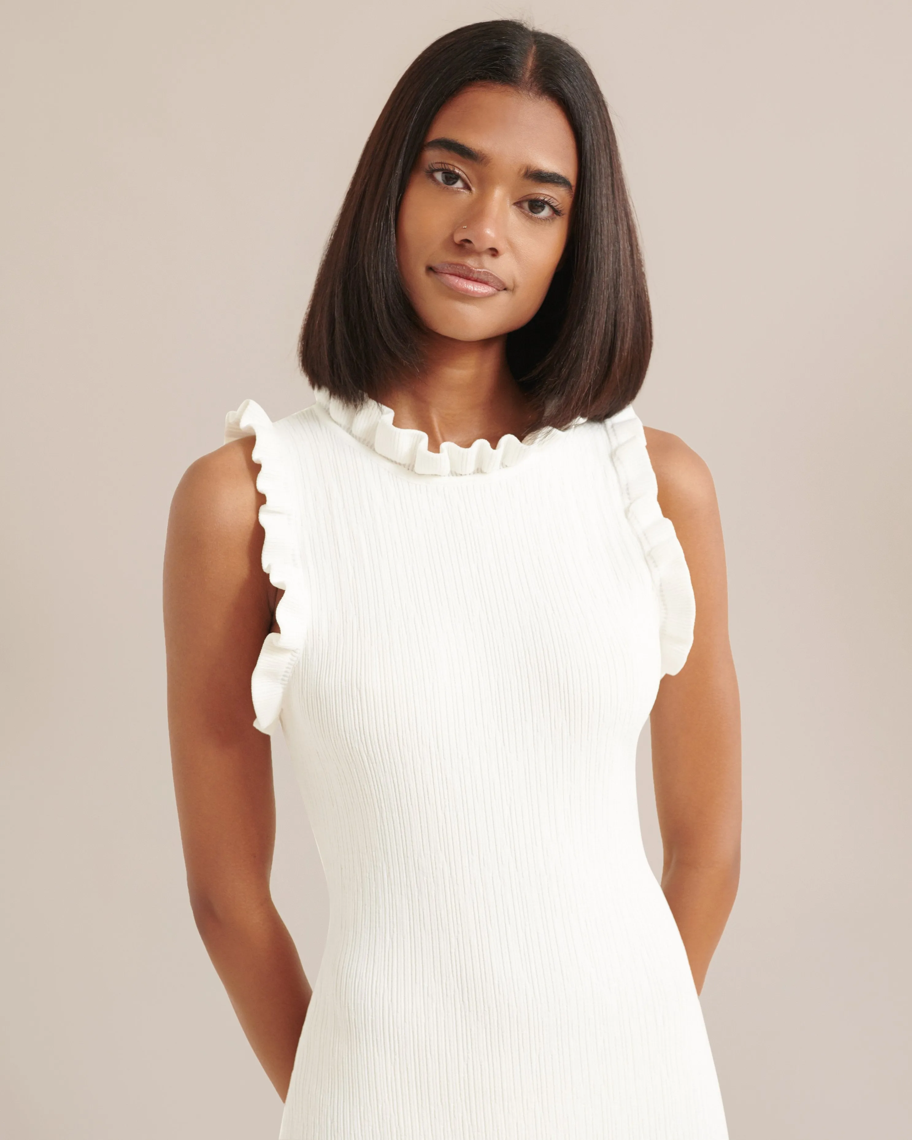 Madelyn Ruffle Trim Midi Dress